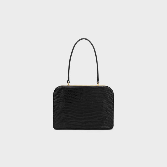 Celine Evening Bags Black Women Evening Triomphe Minaudiere In Lizard