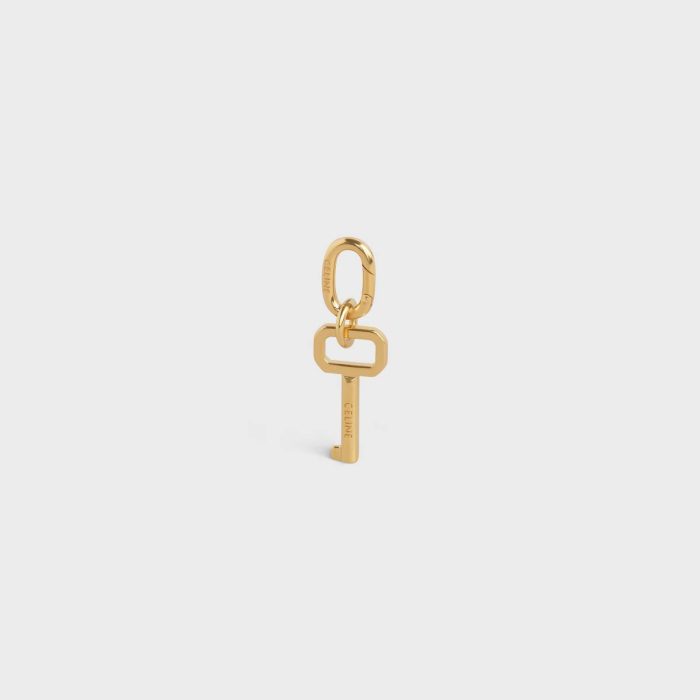Celine Gold Straps And Accessories Women Key Charm In Brass