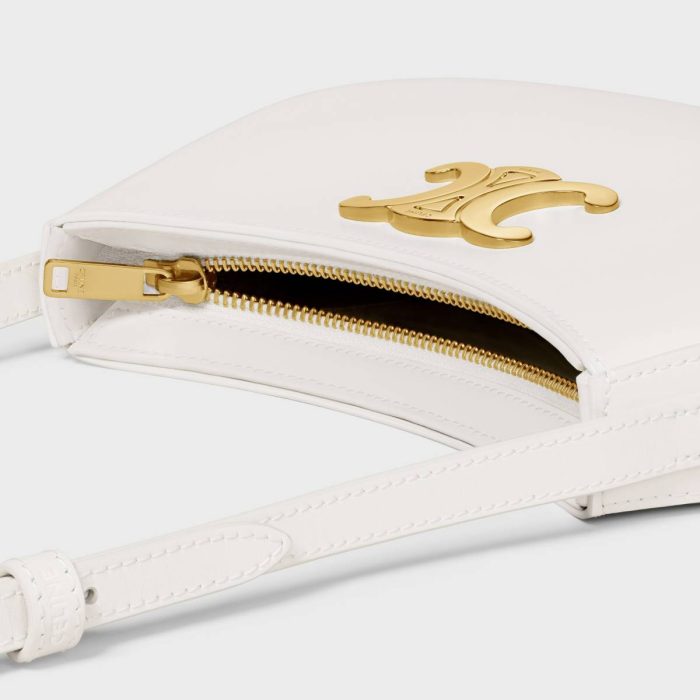 Celine Medium Tilly Bag In Shiny Calfskin Women Shoulder Bags Rice
