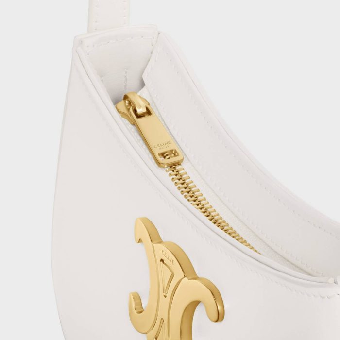 Celine Medium Tilly Bag In Shiny Calfskin Women Shoulder Bags Rice