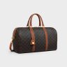 Celine Medium Travel Bag In Triomphe Canvas And Calfskin Cross-Body Bags Women Tan