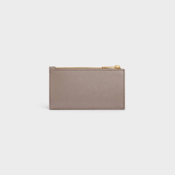 Celine Pebble Men Zipped Compact Card Holder Essentials In Grained Calfskin Coin And Card Holders