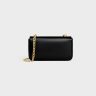 Celine Shoulder Bags Women Black Chain Shoulder Bag Claude In Shiny Calfskin