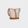 Celine Small Bucket In Triomphe Canvas And Calfskin Women Cross-Body Bags White