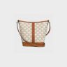 Celine Small Bucket In Triomphe Canvas And Calfskin Women Cross-Body Bags White
