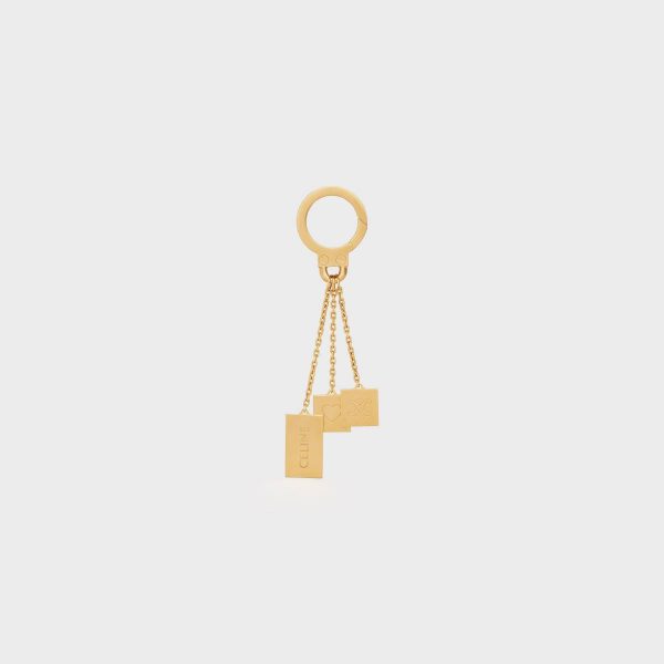 Celine Straps And Accessories Gold Engraved Multicharm In Brass Women