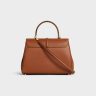 Celine Tan Classique 16 Bag In Natural Calfskin Women Top-Handle Bags
