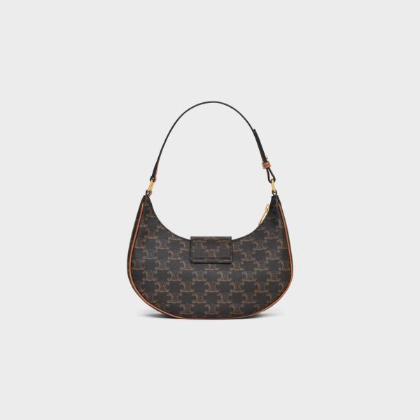 Celine Tan Shoulder Bags Medium Ava Triomphe Bag In Triomphe Canvas And Calfskin Women