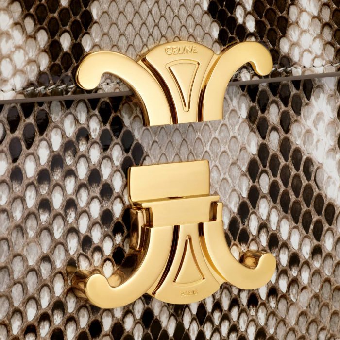 Celine Teen Triomphe Bag In Python Cross-Body Bags Women Natural