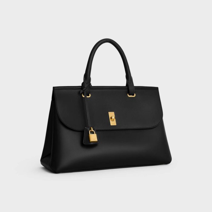 Celine Top-Handle Bags Black Medium Aucourt 16 Soft In Supple Grained Calfskin Women