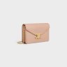 Celine Wallet On Chain Margo In Shiny Calfskin Women Margo Soft Peach