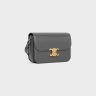 Celine Women Anthracite Classique Triomphe Bag In Shiny Calfskin Cross-Body Bags