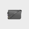 Celine Women Anthracite Classique Triomphe Bag In Shiny Calfskin Cross-Body Bags