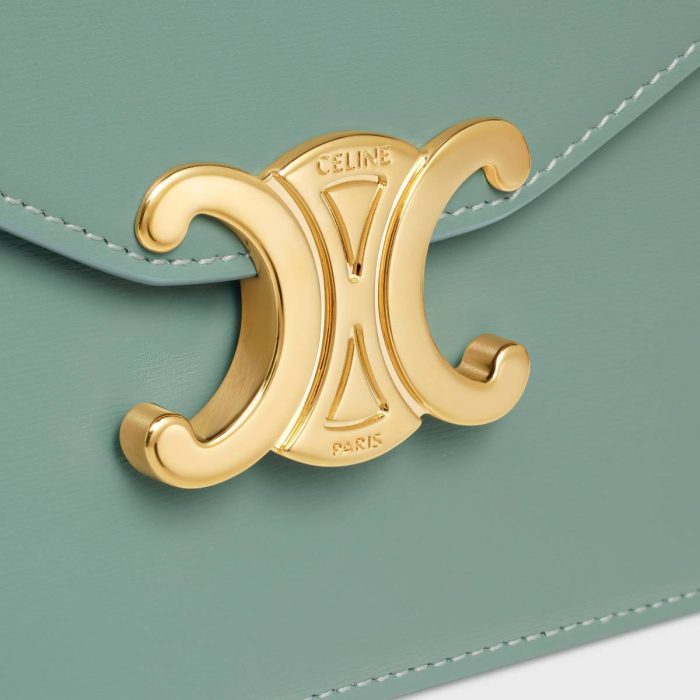 Celine Women Celadon Wallet On Chain Margo In Shiny Calfskin Margo