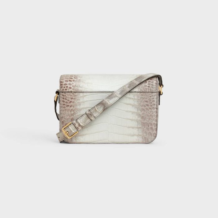 Celine Women Classique Triomphe Bag In Niloticus Crocodile Cross-Body Bags Natural