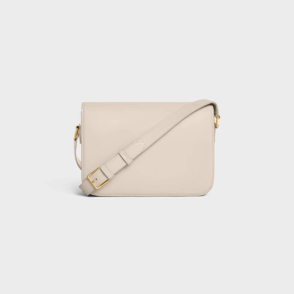 Celine Women Cross-Body Bags Classique Triomphe Bag In Shiny Calfskin Pale Beige