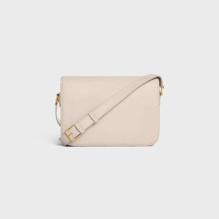 Celine Women Cross-Body Bags Classique Triomphe Bag In Shiny Calfskin Pale Beige