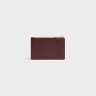 Chestnut Coin And Card Holders Men Zipped Card Holder In Satinated Calfskin With Triomphe Embossed Celine
