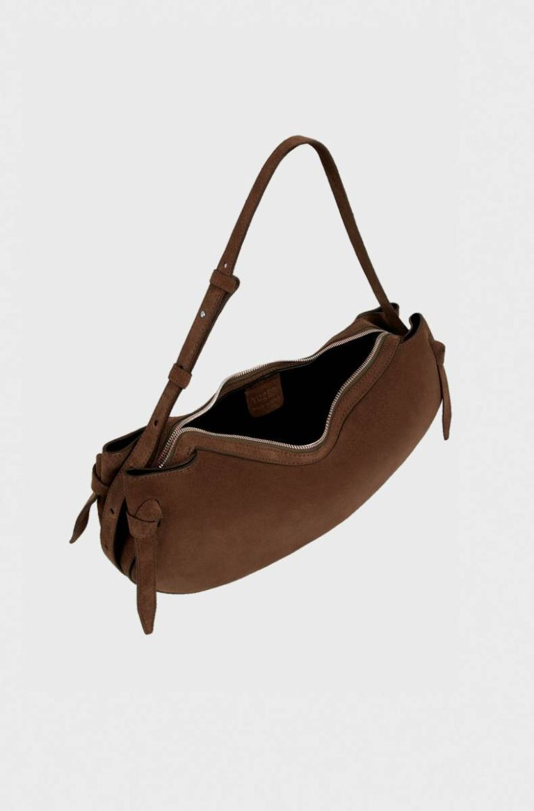 Chocolate Large Fortune Cookie - Chocolate Suede Women Shoulder Bags Yuzefi