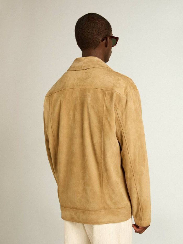 Coats & Jackets Men Beige-Colored Leather Jacket With Zip Fastening Beige Golden Goose