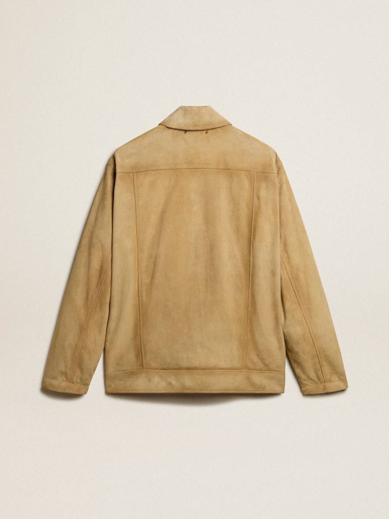 Coats & Jackets Men Beige-Colored Leather Jacket With Zip Fastening Beige Golden Goose