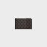 Coin And Card Holders Black Men Celine Zipped Card Holder In Triomphe Canvas And Lambskin