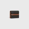 Coin And Card Holders Business Card Holder In Triomphe Canvas And Lambskin Tan Men Celine