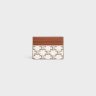 Coin And Card Holders Celine Tan / Ecru Men Large Card Holder In Triomphe Canvas And Calfskin