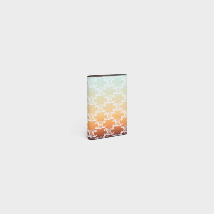 Coin And Card Holders Celine Vertical Card Holder In Triomphe Canvas Sunset Multicolor Men
