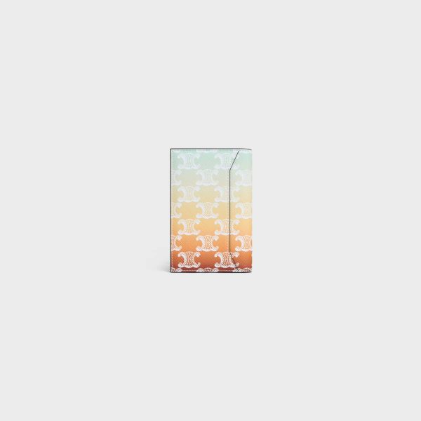 Coin And Card Holders Celine Vertical Card Holder In Triomphe Canvas Sunset Multicolor Men