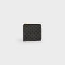 Coin And Card Holders Men Tan Zipped Purse With Removable Card Holder In Triomphe Canvas And Lambskin Celine
