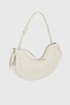 Cream Yuzefi Large Fortune Cookie - Cream Pebble Grained Leather Shoulder Bags Women