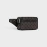 Cross-Body Bags Black Men Celine Belt Bag In Triomphe Canvas And Calfskin