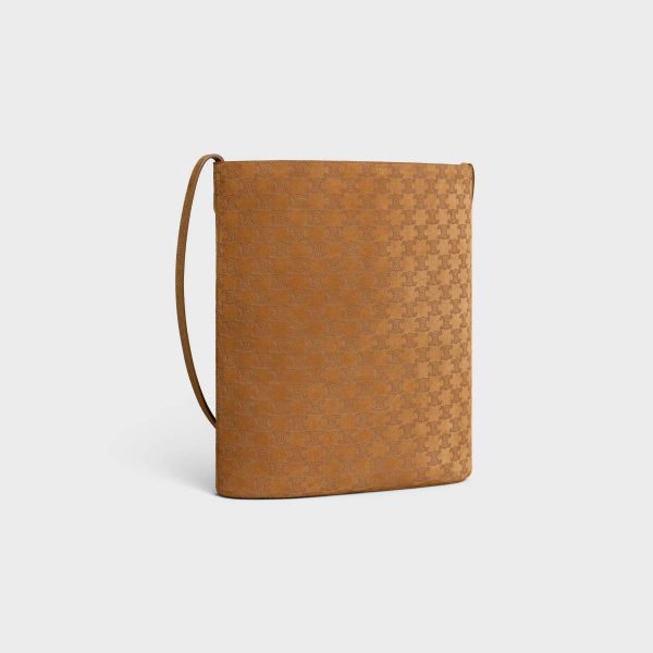 Cross-Body Bags Bucket In Suede Calfskin With Triomphe All Over Men Celine Havana