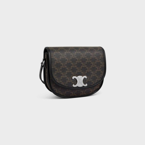 Cross-Body Bags Men Medium Besace Triomphe In Triomphe Canvas And Calfskin Celine Black