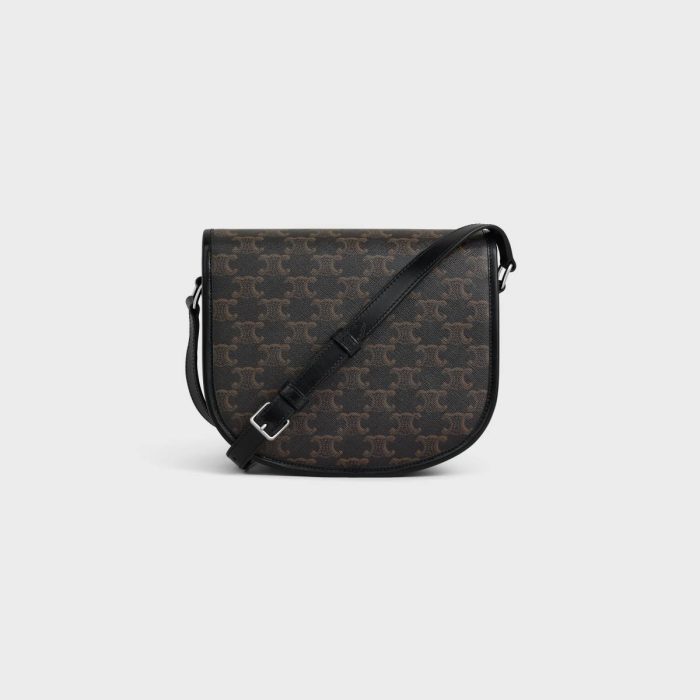 Cross-Body Bags Men Medium Besace Triomphe In Triomphe Canvas And Calfskin Celine Black