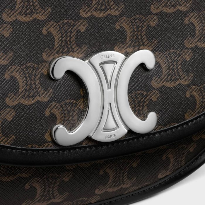 Cross-Body Bags Men Medium Besace Triomphe In Triomphe Canvas And Calfskin Celine Black