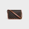 Cross-Body Bags Tan Celine Small Folco Messenger In Triomphe Canvas And Calfskin Men