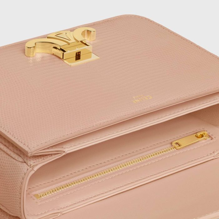 Cross-Body Bags Teen Triomphe Bag In Lizard Soft Peach Celine Women