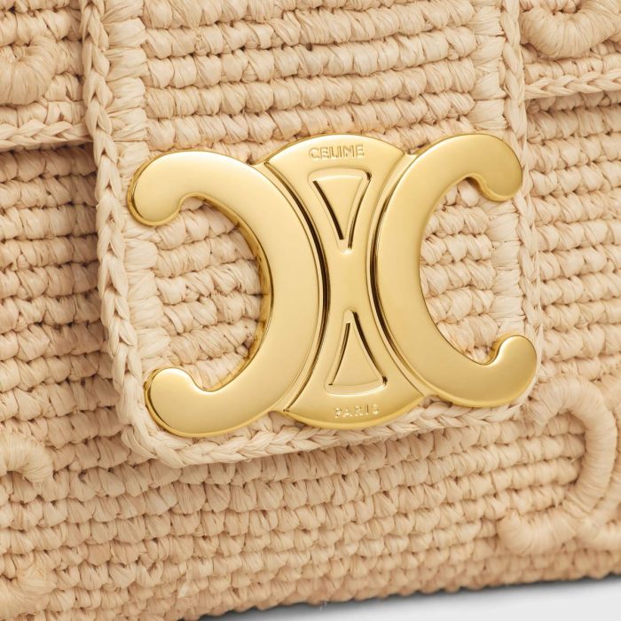 Cross-Body Bags Women Natural Medium Celine Victoire Bag In Raffia With Triomphe Embroideries