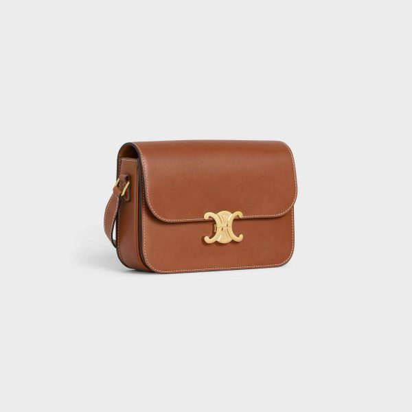 Cross-Body Bags Women Tan Classique Triomphe Bag In Natural Calfskin Celine