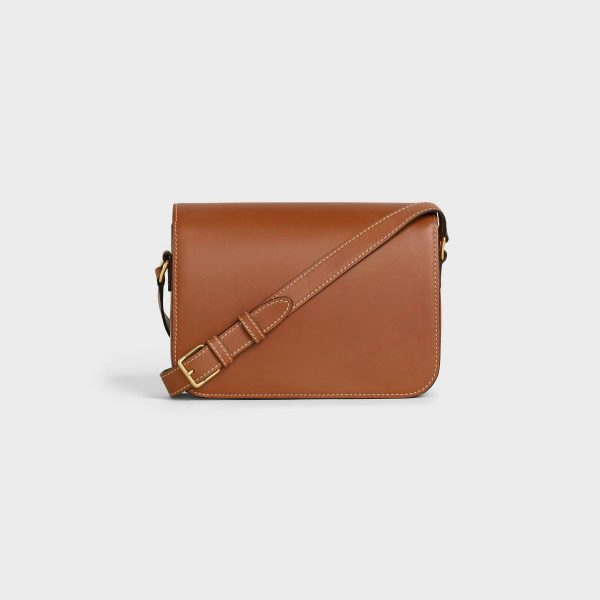 Cross-Body Bags Women Tan Classique Triomphe Bag In Natural Calfskin Celine