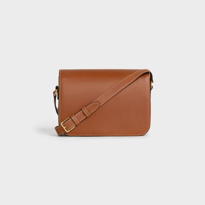 Cross-Body Bags Women Tan Classique Triomphe Bag In Natural Calfskin Celine