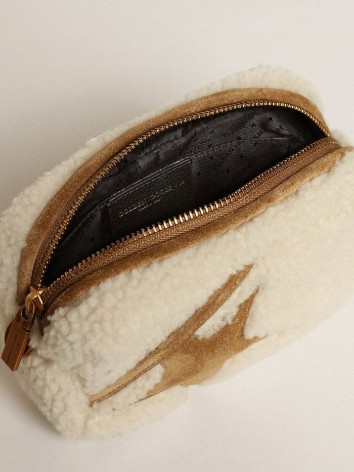 Crossbody Bags Mini Star Bag In Beige Shearling With Suede Star Golden Goose Beige Women