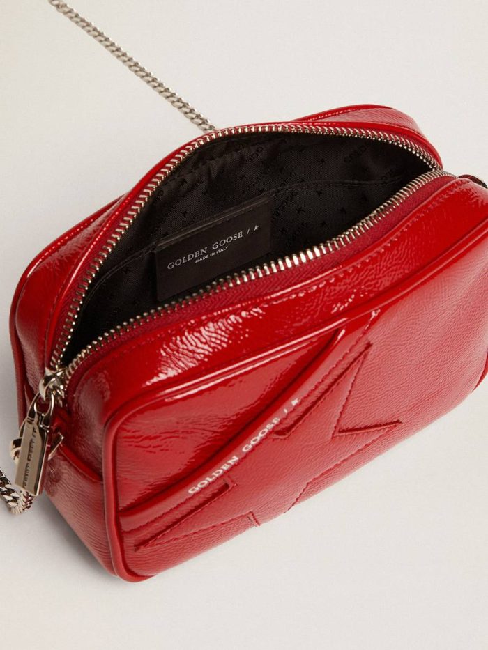 Crossbody Bags Women's Mini Star Bag In Red Painted Leather With Tone-On-Tone Star Golden Goose Women Ruby Red