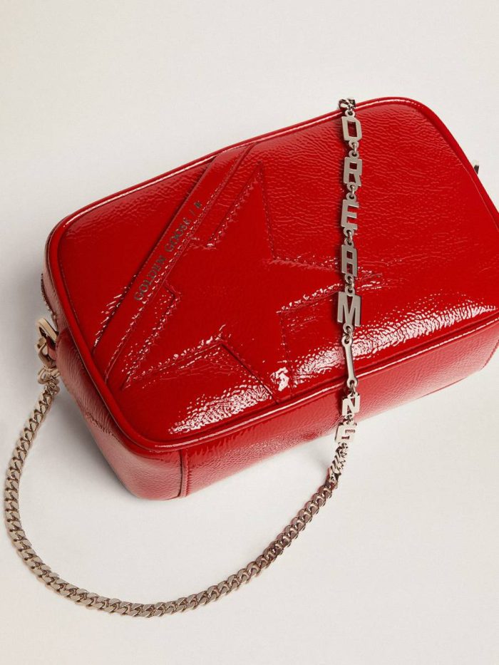 Crossbody Bags Women's Mini Star Bag In Red Painted Leather With Tone-On-Tone Star Golden Goose Women Ruby Red