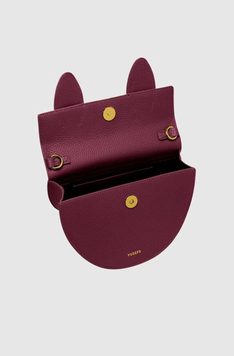 Crossbody Bags Yuzefi Pretzel - Wine Pebble Grained Leather Women Wine