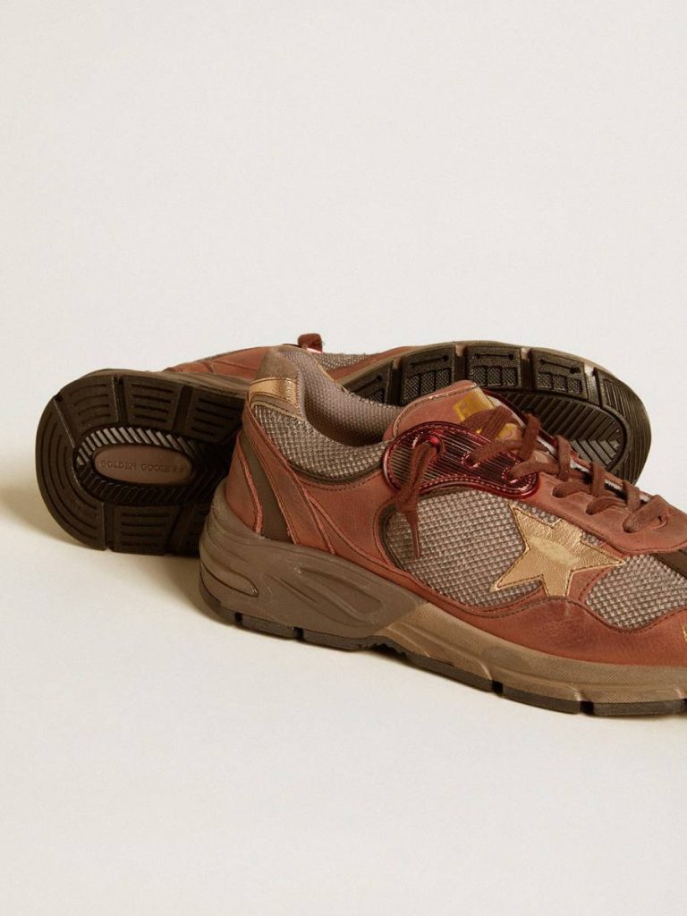 Dad-Star Men Golden Goose Men's Dad-Star In Nubuck With Gold Leather Star And Suede Heel Tab
