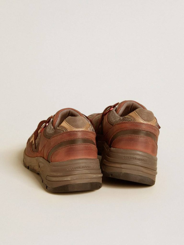 Dad-Star Men Golden Goose Men's Dad-Star In Nubuck With Gold Leather Star And Suede Heel Tab