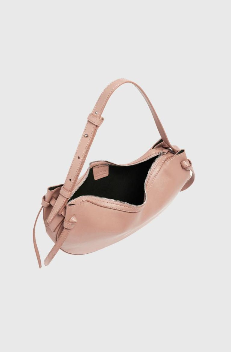 Fortune Cookie - Blush Smooth Leather Women Blush Shoulder Bags Yuzefi